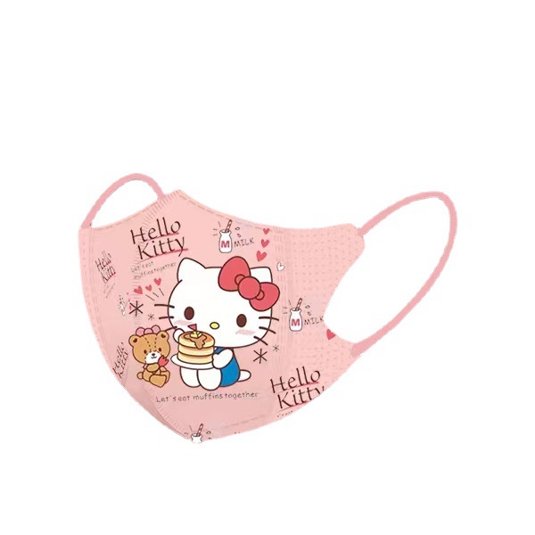 3d three-dimensional children's mask for girls and students skin-friendly Breathable High-value cartoon three-layer protective mask individually packaged
