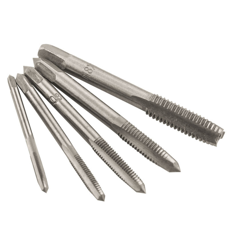 Hot selling 5-piece set of high-speed steel square handle straight groove tap 7-piece set of straight groove machine tap M3-M12 tap