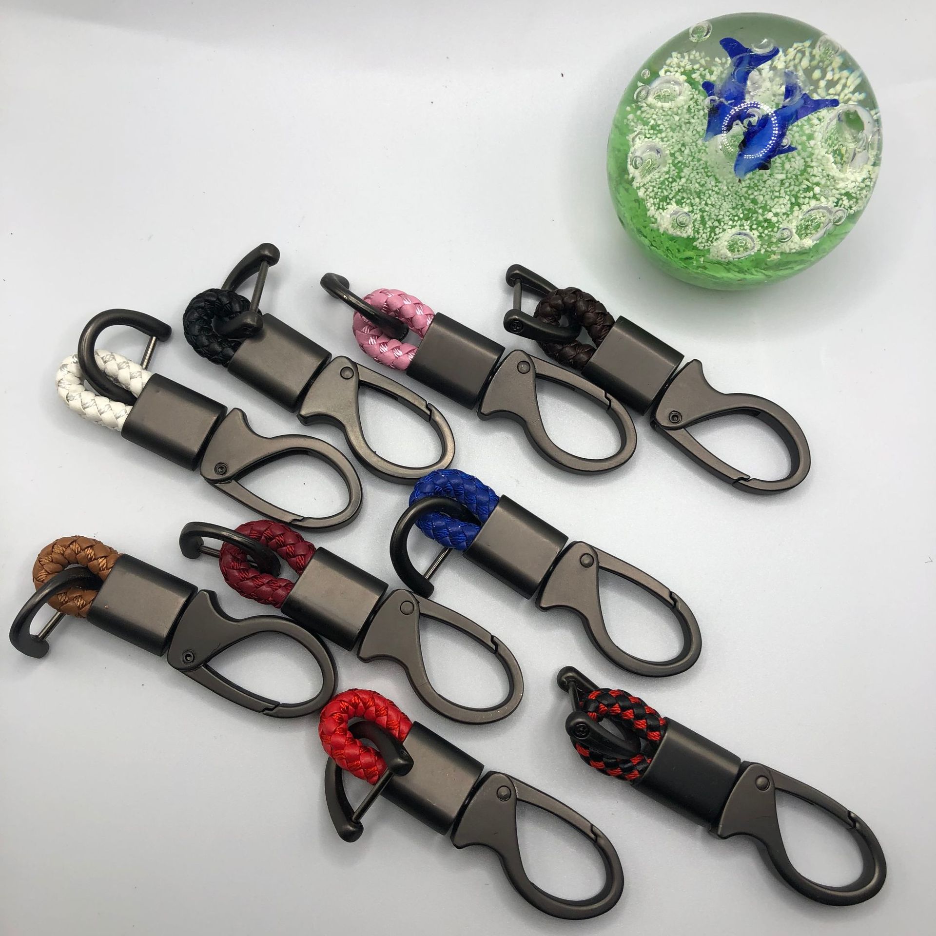 Fashion Mini Leather Rope Unisex Zinc Alloy Keychain