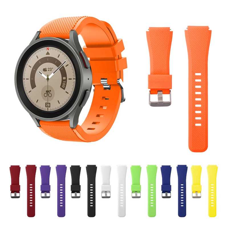 Smart watch strap for Samsung Huawei twill silicone color pin buckle watch strap