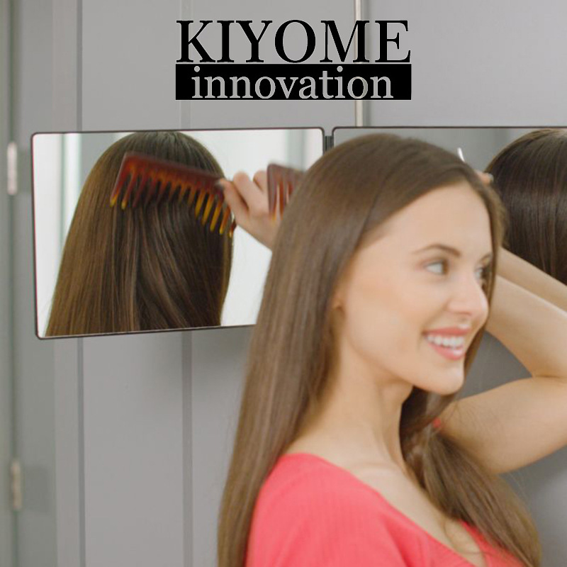 Cross-border new retractable adjustable hanging Three mirrorLED makeup folding Three mirror spot