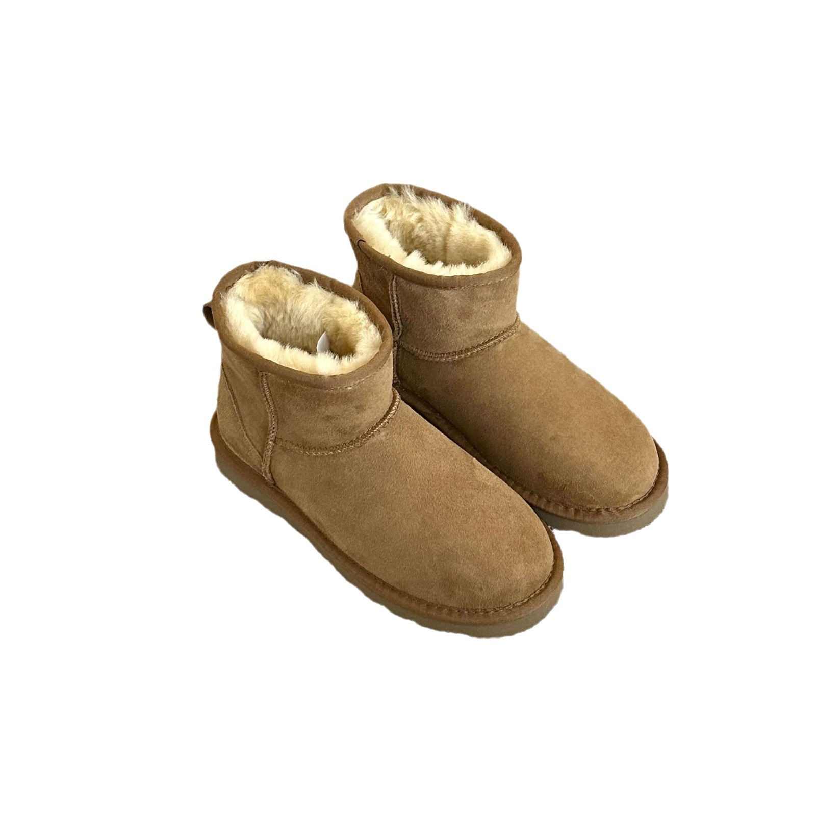 Henan Sangpo sheepskin fur integrated short snow boots Women's men's sleeve non-slip warm comfortable fashionable all-match cotton shoes