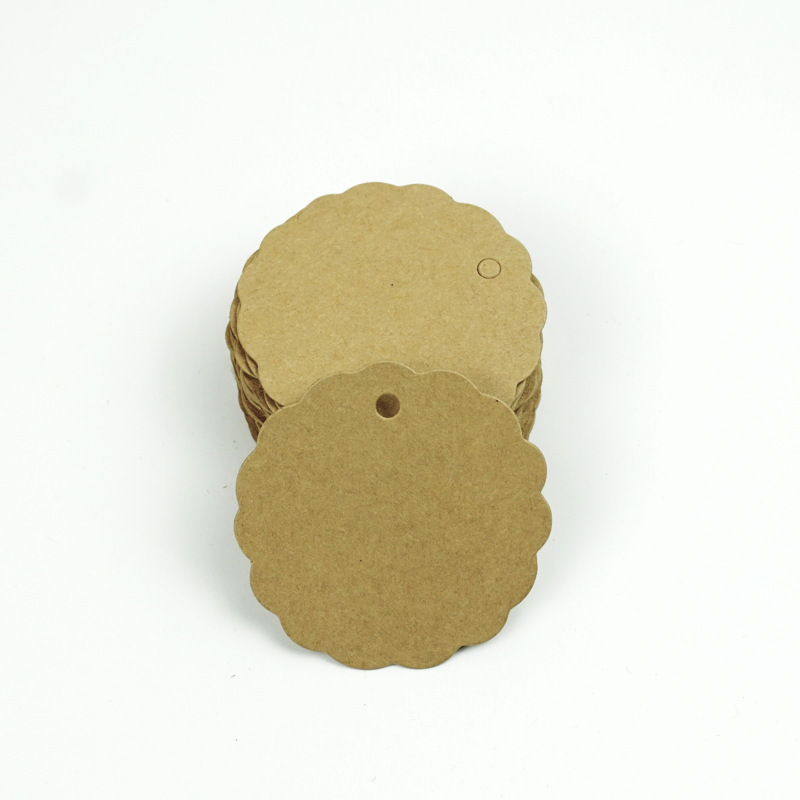 Amazon blank tag hemp rope lanyard cow card perforated tag clothes shoes hat Kraft paper card spot wholesale