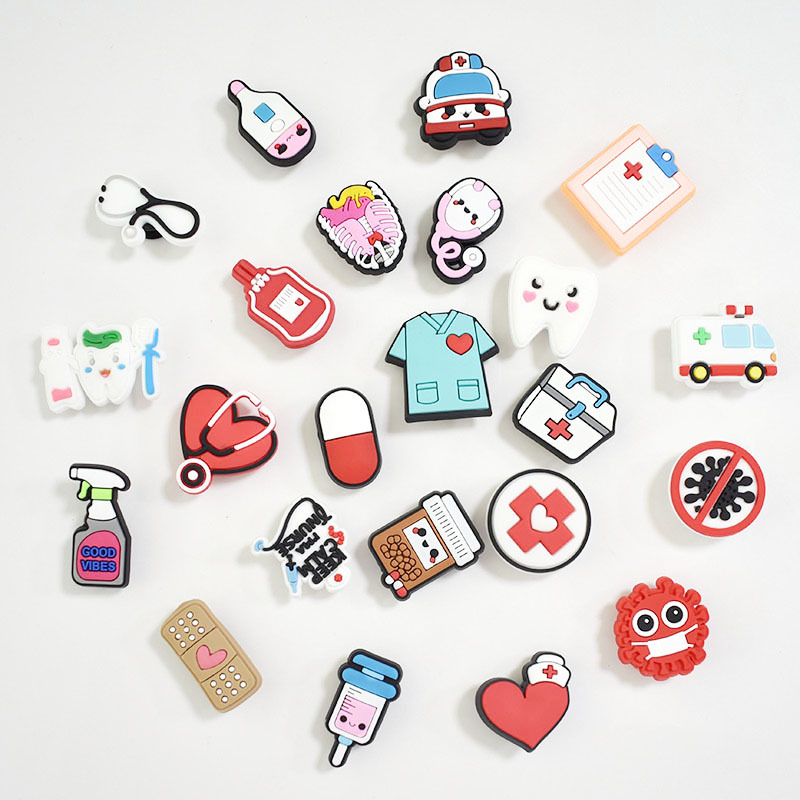 Cartoon Medical Shoe Flower Detachable PVC Soft Rubber Shoe Buckle Cave Shoes Garden Shoes Flower Shoes Decorations Accessories