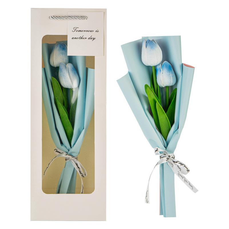 2024 New Teachers' Day Gift for Mother Female Teacher Practical Small Gift Tulip bouquet High Sense Gift Box