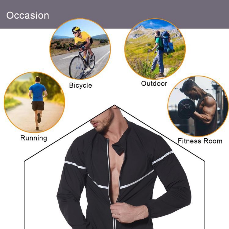Cross-border silver-coated long-sleeved sauna suit sweat-wicking quick-drying suit sportswear fitness suit sweating suit men's sweating suit