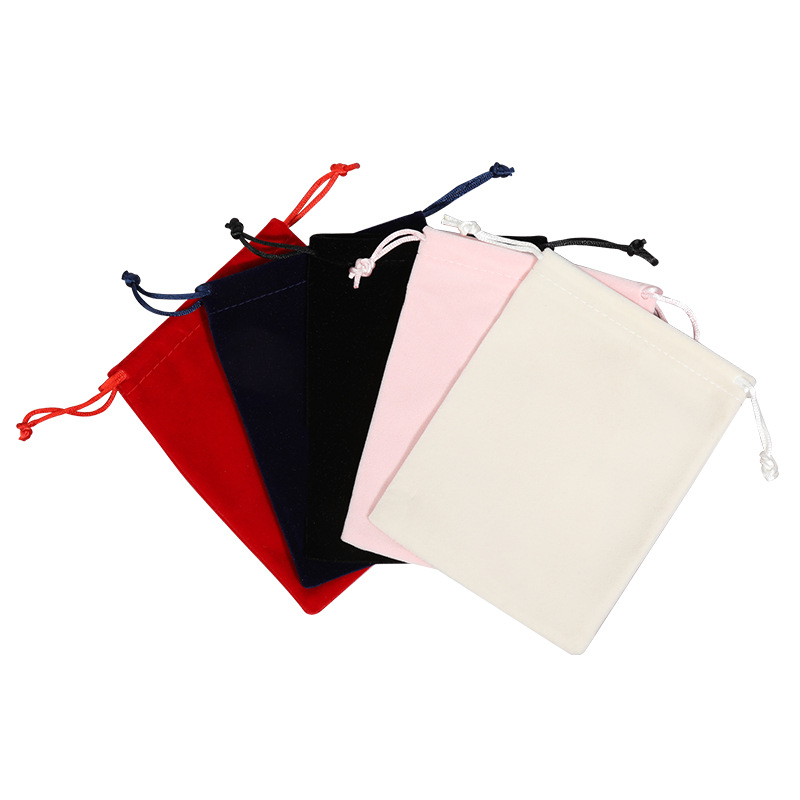 Drawstring velvet bag thickened velvet jewelry bag portable jewelry bag bundle pocket storage jewelry bag spot wholesale