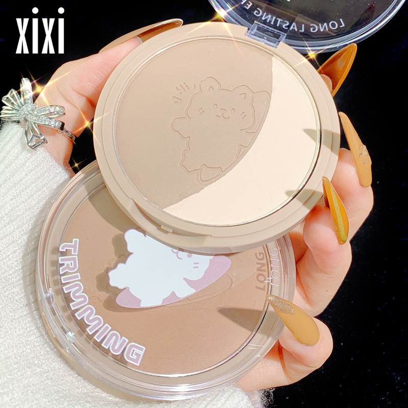 Makeup xixi modern two-color repair plate highlight repair integrated brightening facial nose shadow side shadow repair powder
