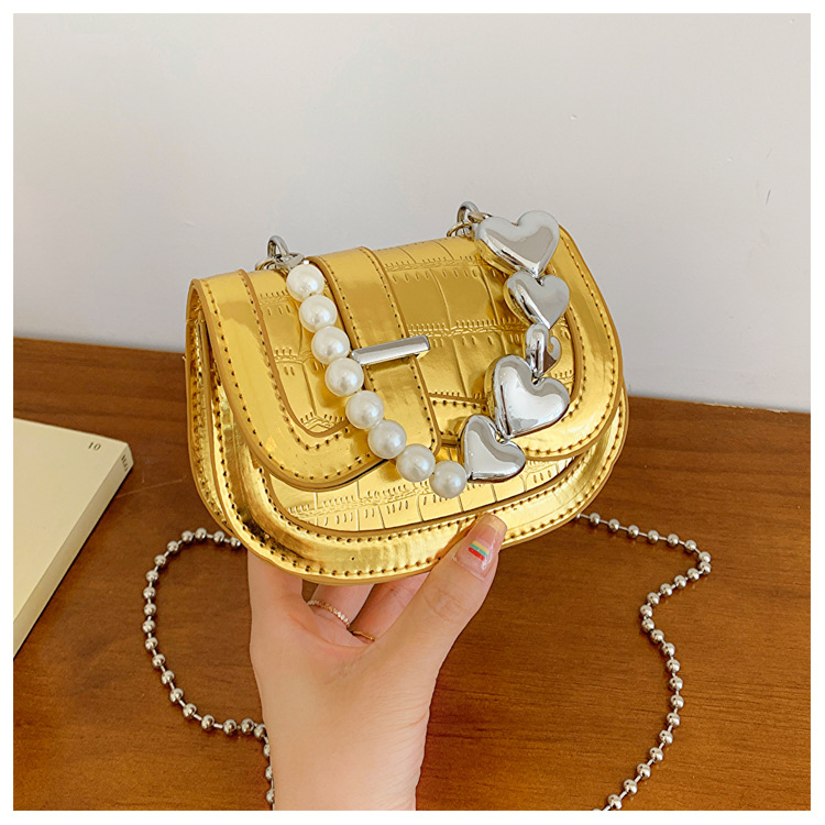 Korean Style Mini Small Bag Women's 2024 New Summer High-end Texture Oblique Bag Fashionable Bright Chain Shoulder Bag
