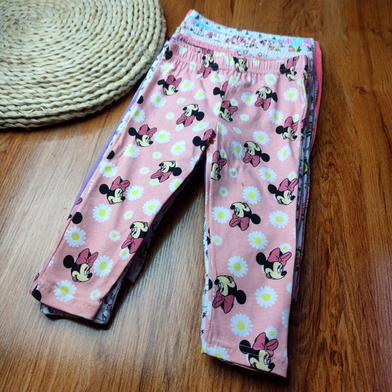 Children's Trousers Spring and Autumn Children's Pants Girls' Leggings Autumn 2022 New Cotton Cartoon Printed Baby Leggings