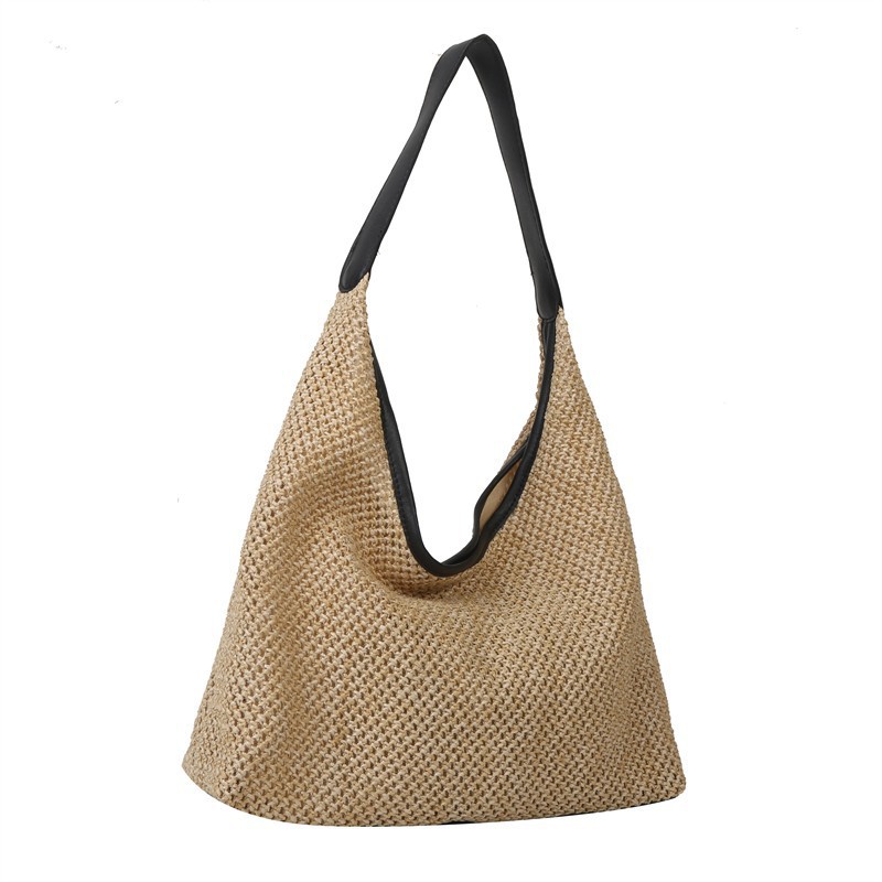 Summer Popular Women's Satchel Woven Bag Trendy Fashion Shoulder Small Bag Seaside Travel Beach Straw Bag for Women