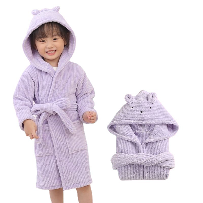 Children's bathrobe wholesale class a hooded cape thicker than cotton absorbent lint-free home clothes for boys and girls