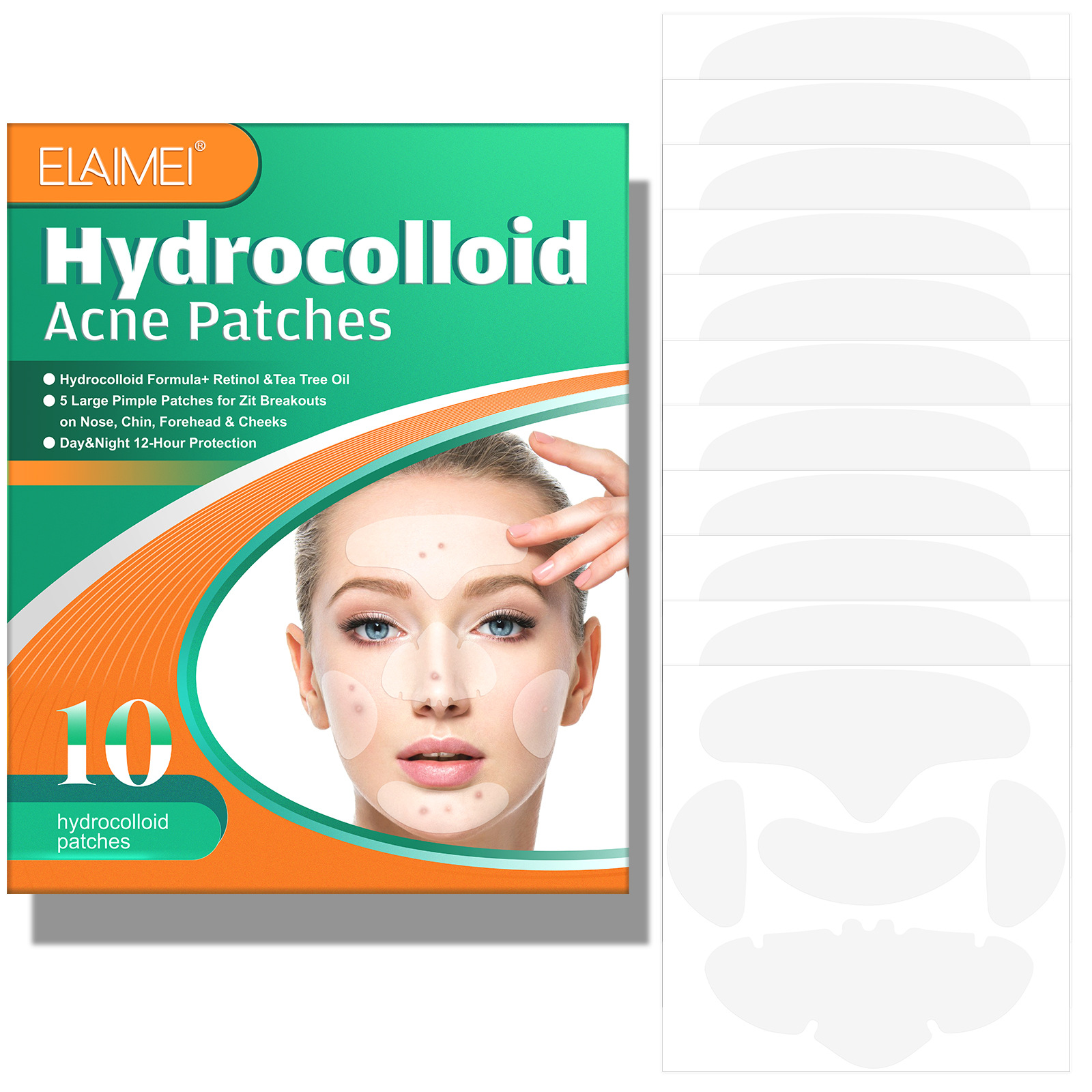 ELAIMEI 5in1 Anti-Acne Paste Colloidal Acne Paste Anti-Acne Absorption, Pus Absorption and Desalination of Acne Patch on 5 Parts