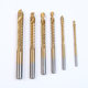 Serrated twist drill high speed steel round shank 6-piece set woodworking groove drill serrated twist drill straight shank serrated drill