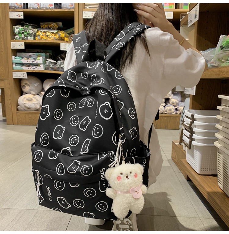 New Style Small Fresh Smiley All-match Backpack Korean Style Mori Style Large Capacity Student Schoolbag
