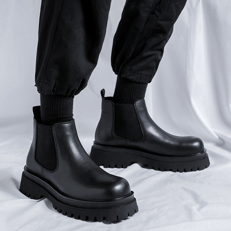 In the spring of 2023, the new youth tooling high-top leg round head medium barrel thick bottom medium heel Martin boots 182182-R