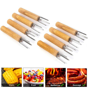 Corn fork corn baking needle moxa stick extender stainless steel bbq corn plug barbecue tool barbecue fork