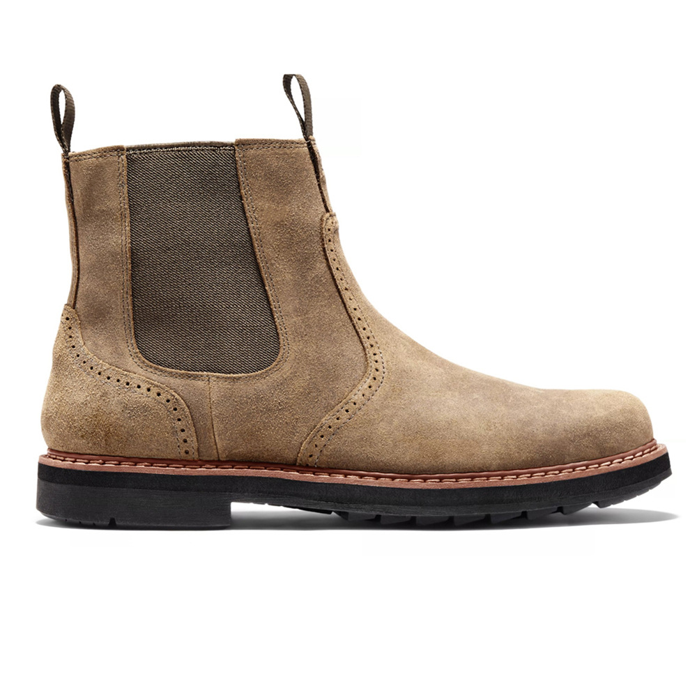 HPIOPL Cross-border Wear-resistant Vegetable Tanning Handmade Scrub Foot High-top Men's Boots Casual Black Chelsea Boots