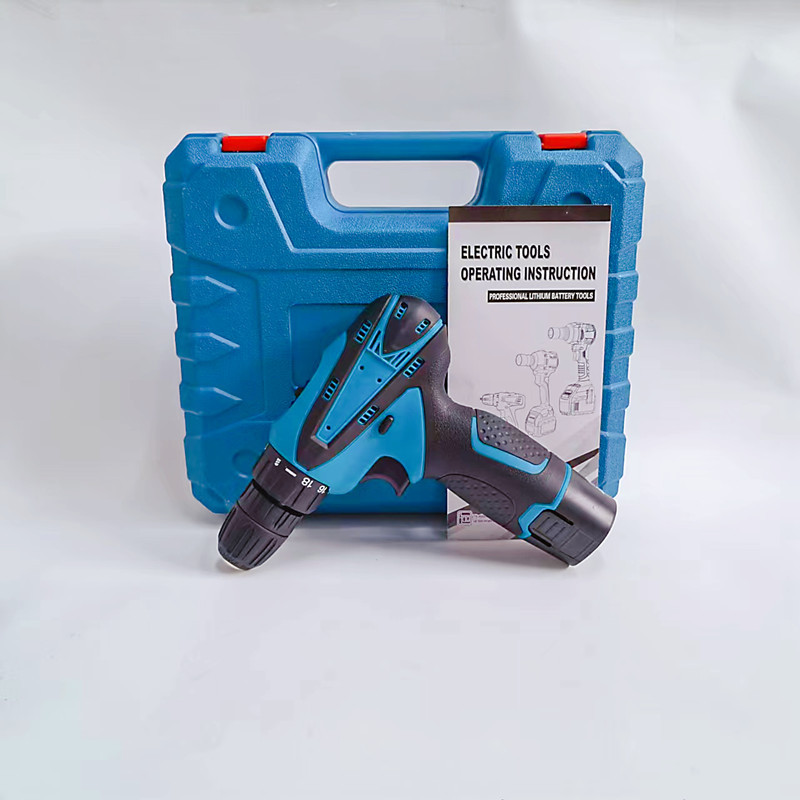 Blue 12V rechargeable drill lithium battery multifunctional electric drill set accessories household multifunctional screwdriver electric screwdriver