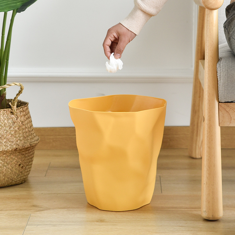 Factory Trash Bin Household Nordic Simple Kitchen Living Room Bedroom Bathroom Irregular Creative Folded Trash Basket
