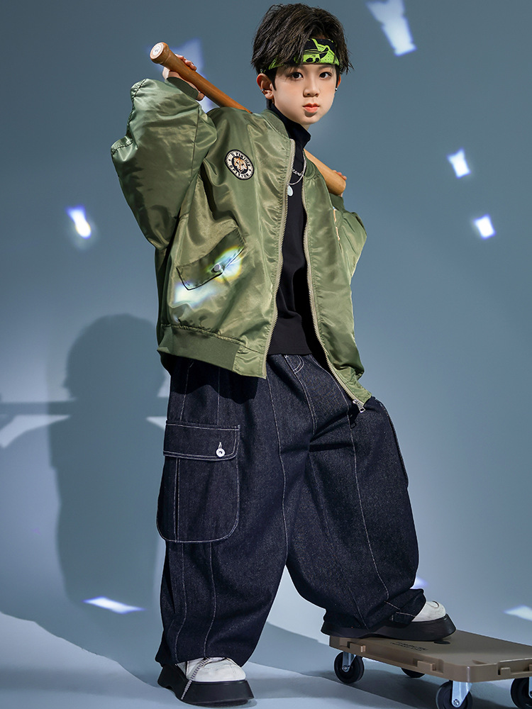 Street Dance Children's Fashion Clothing Boys and Girls Hip Hop Handsome Trendy Brand Set Children's Hiphop Street Dancing Performance Clothes 