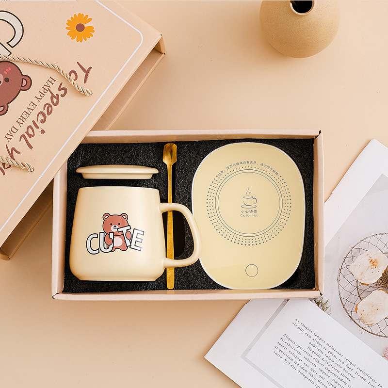 Warm Constant Temperature Cup Set Water Cup Ceramic Cup Cup Mug Gift Box Opening Creative Small Gift Accompanying Gift
