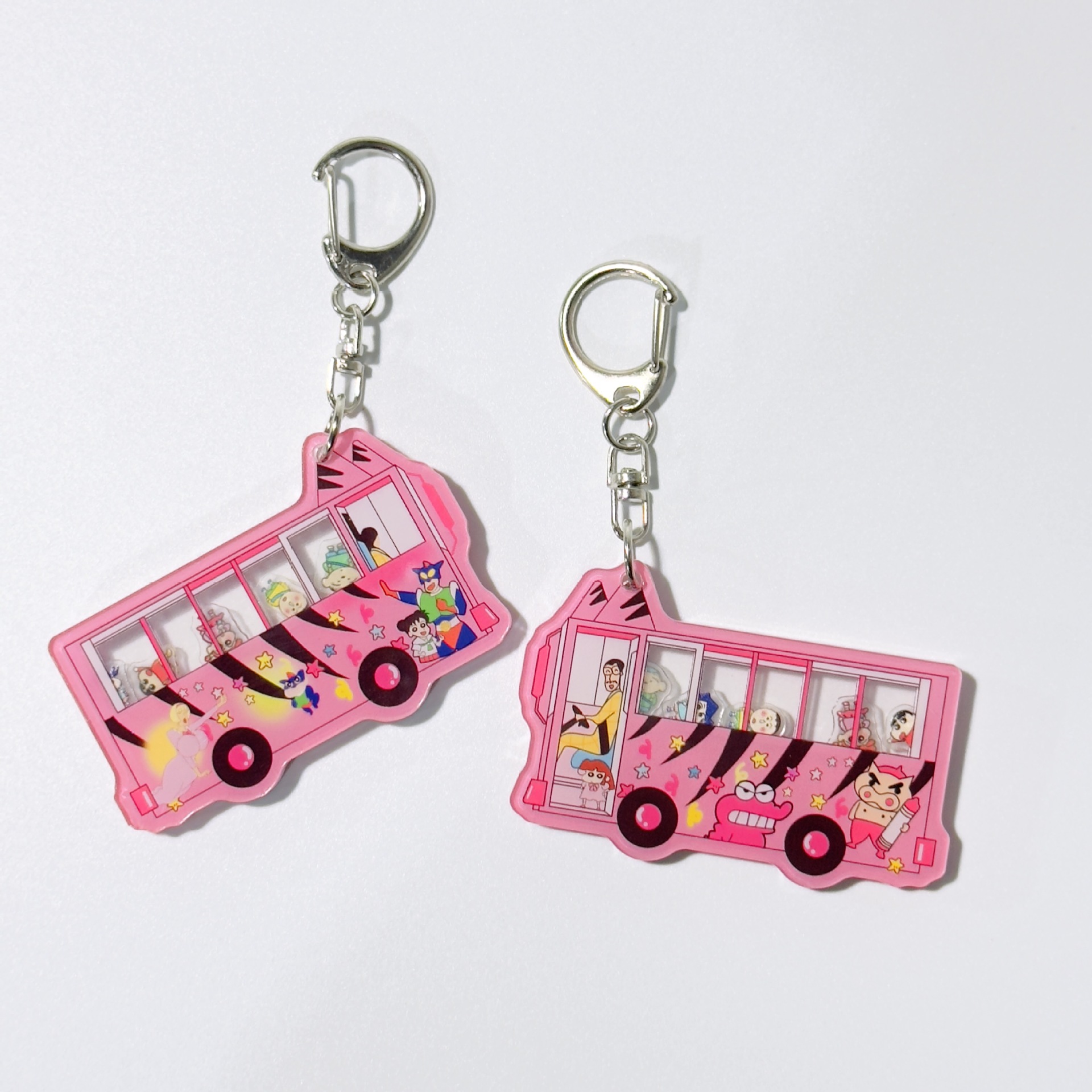 Little Red Book New Crayon little new school bus acrylic rocking music pendant desktop decoration keychain decoration acrylic