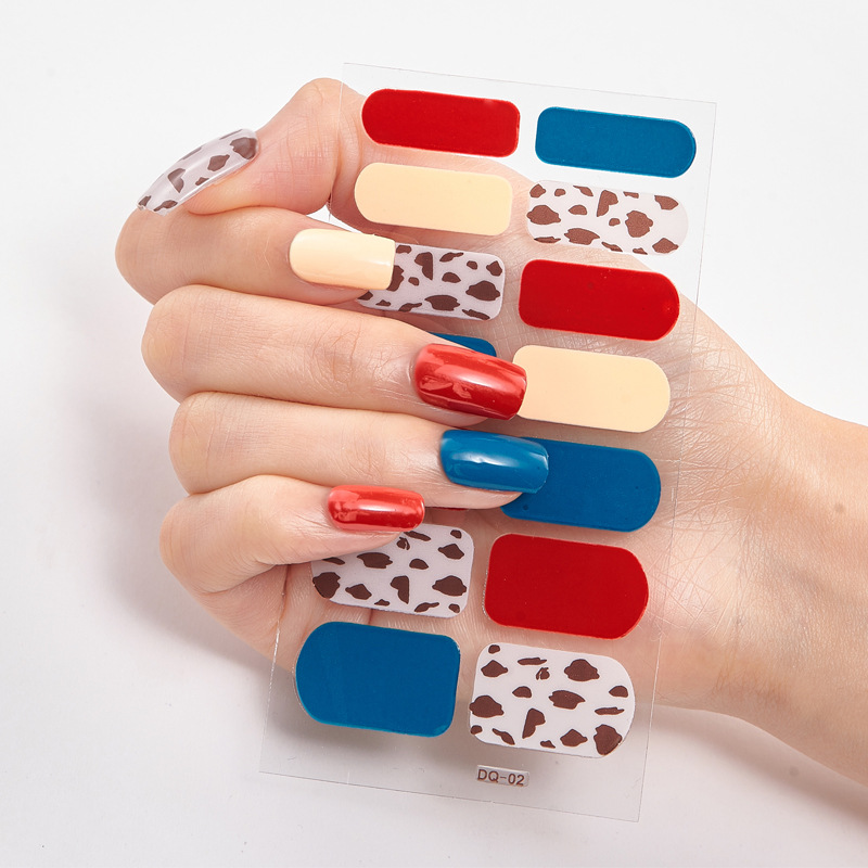 High quality cross-border source nail stickers factory spot wholesale leopard print spot color printing cute strawberry nail stickers