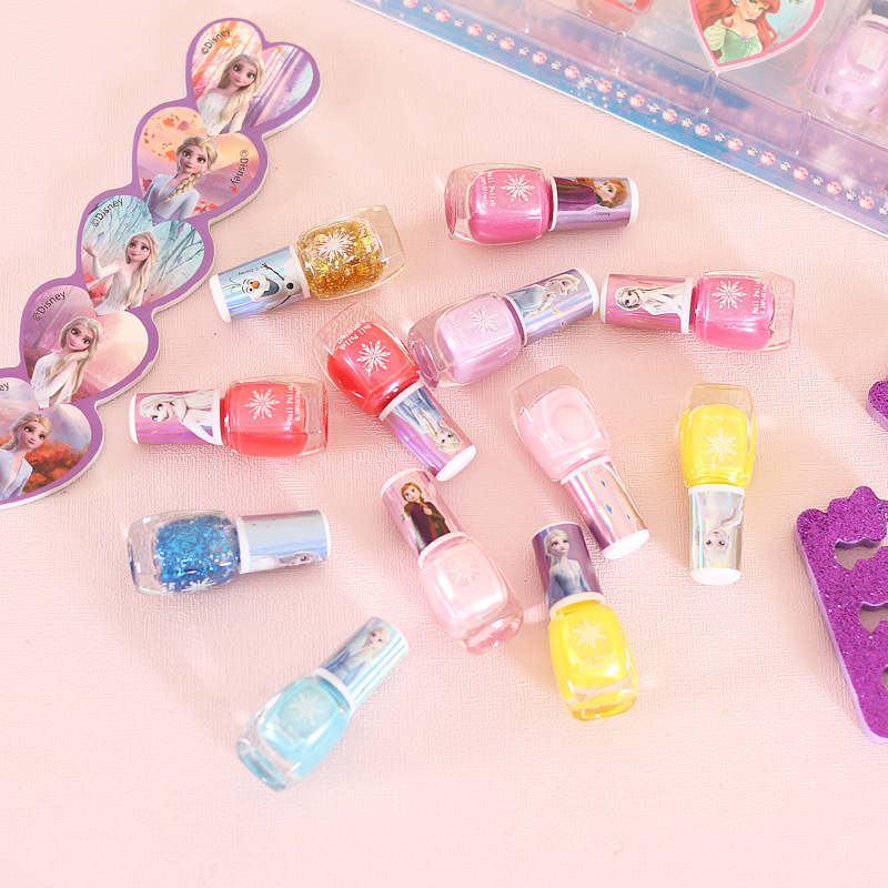 Disney children nail polish tear hand tear water tasteless baby girl Elsa princess makeup toy manicure