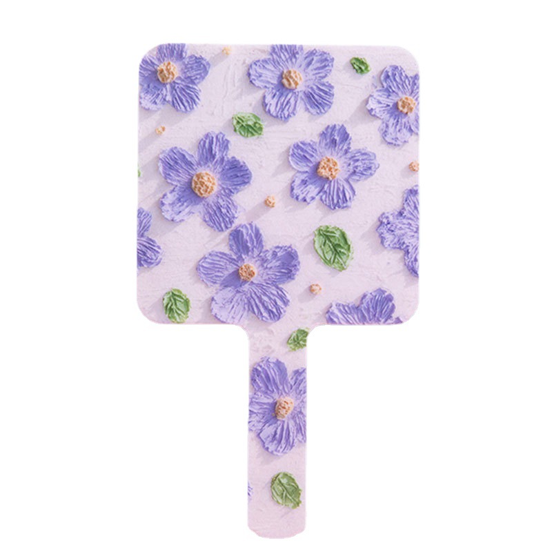 Flower Handheld Mirror Portable Makeup Mirror Portable Mirror Handle Mirror Plastic Makeup Mirror Desktop Small Mirror Portable Mirror