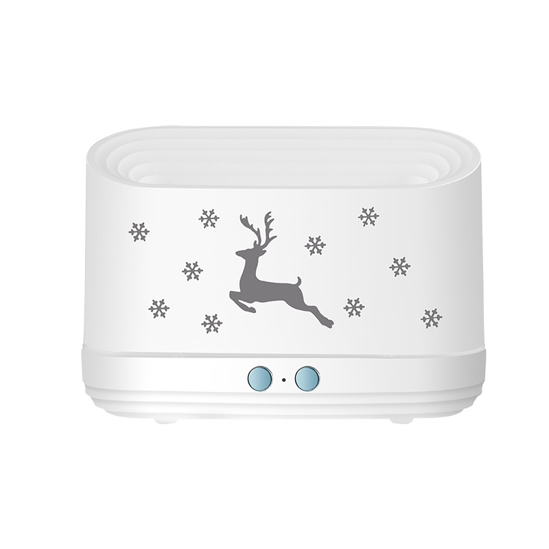 Cross-border new flame humidifier mute home office USB atmosphere light aroma diffuser air purification double nozzle