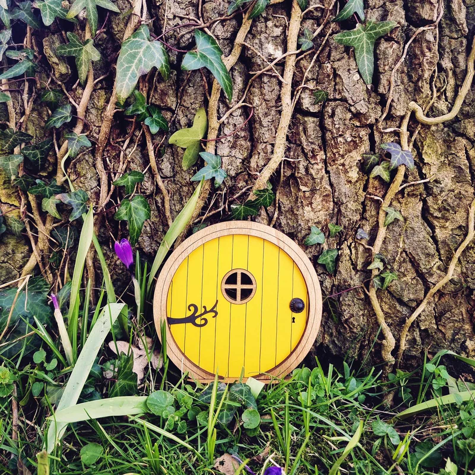 Amazon Fairy Door Fairy Door Courtyard Wooden Miniature Courtyard Garden Tree Decoration DIY Craft Ornaments