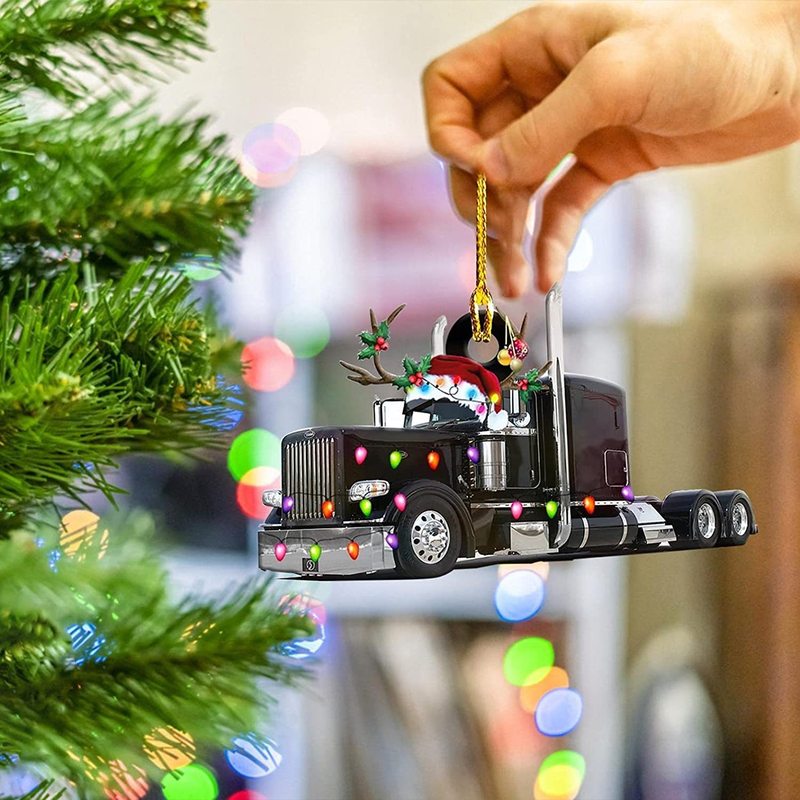クリスマスツリー装飾トラック蒸気船ショベル消防車ジープ吊りペンダントクリスマスパーティープレゼント|undefined