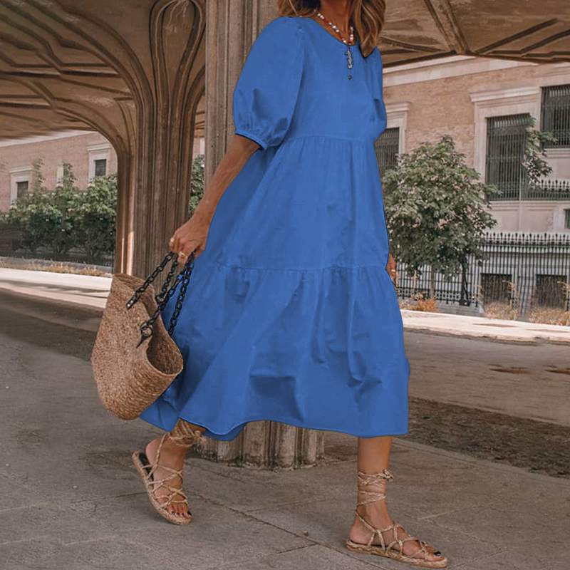 Amazon New Arrival Retro Summer Dress Hot Sale Hot Style Sun Dress Women Casual Bohemian Beach Dress