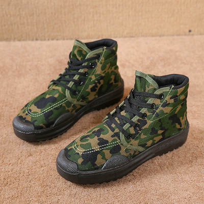 Factory wholesale high-top release shoes men's construction site work shoes military training shoes women's training rubber shoes farmland labor protection shoes