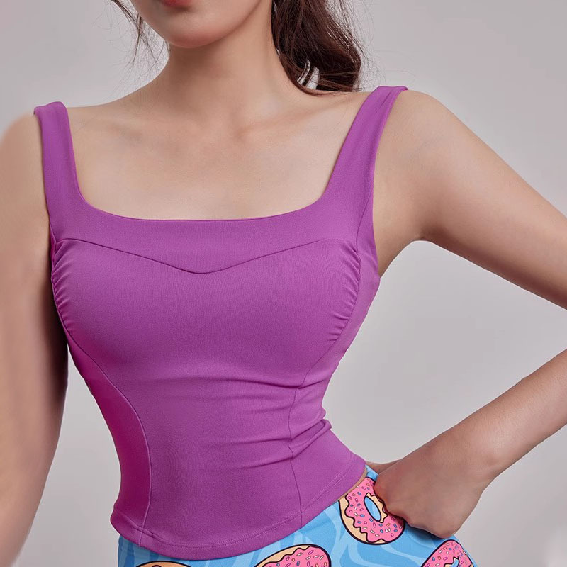 One-piece Cup shockproof sports underwear women's waist-tight beauty back yoga bra outer wear fitness vest