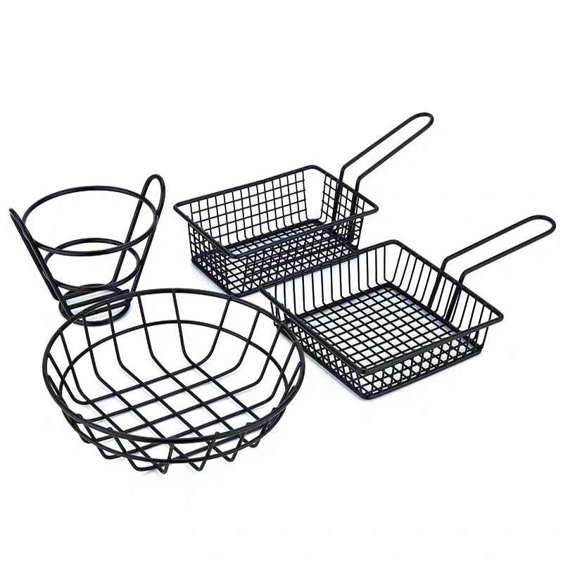Creative French Fries Basket Fried Chicken Wings Snack Basket Pub Night Shop Snack Dish Western Restaurant Iron Snack Basket