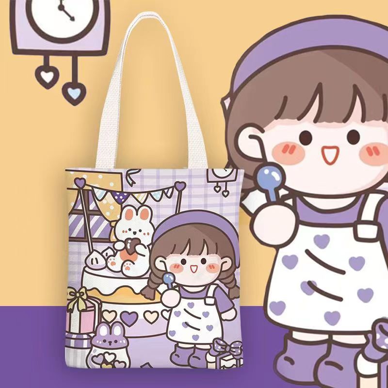 Small sweet potato series ins cute canvas bag female shoulder simple student class bag female 2023 New Universal