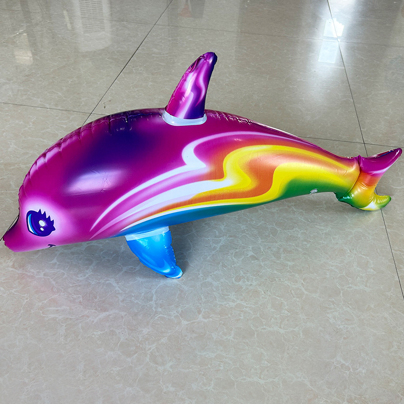 Colorful Inflatable Dolphin Large Dolphin Toys European and American Cross-border Water Party Toys Wholesale Star Dolphin Fish