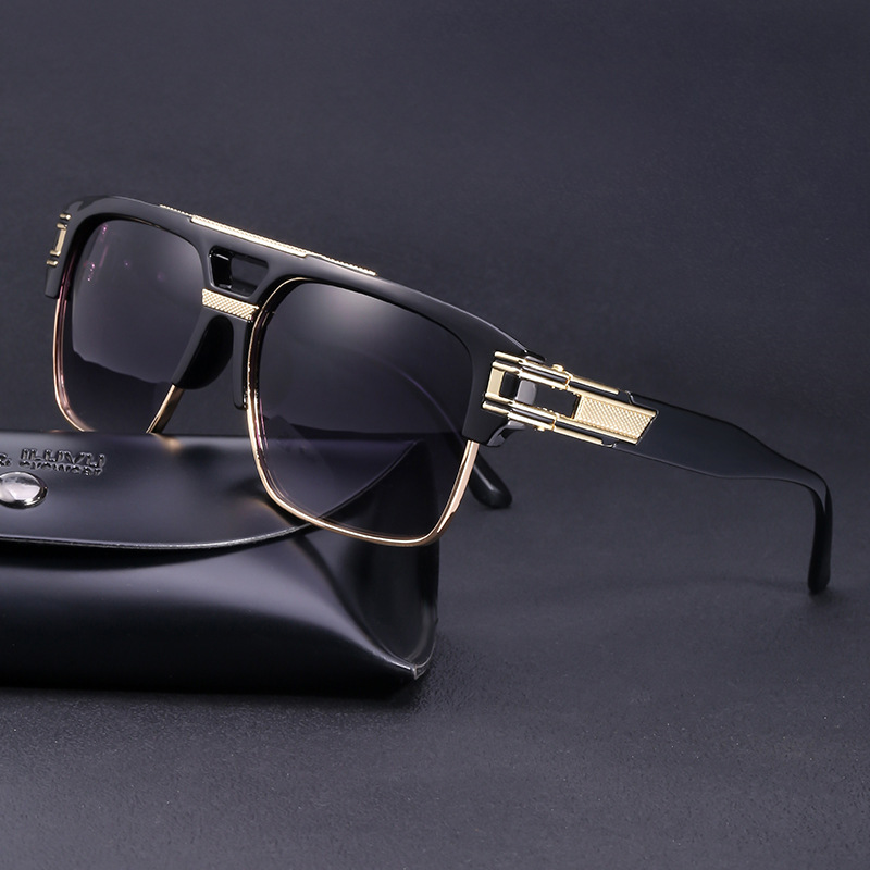 2021 New Men's Sunglasses Driving European and American Large Frame Sunglasses Men's Sunglasses Retro Trend