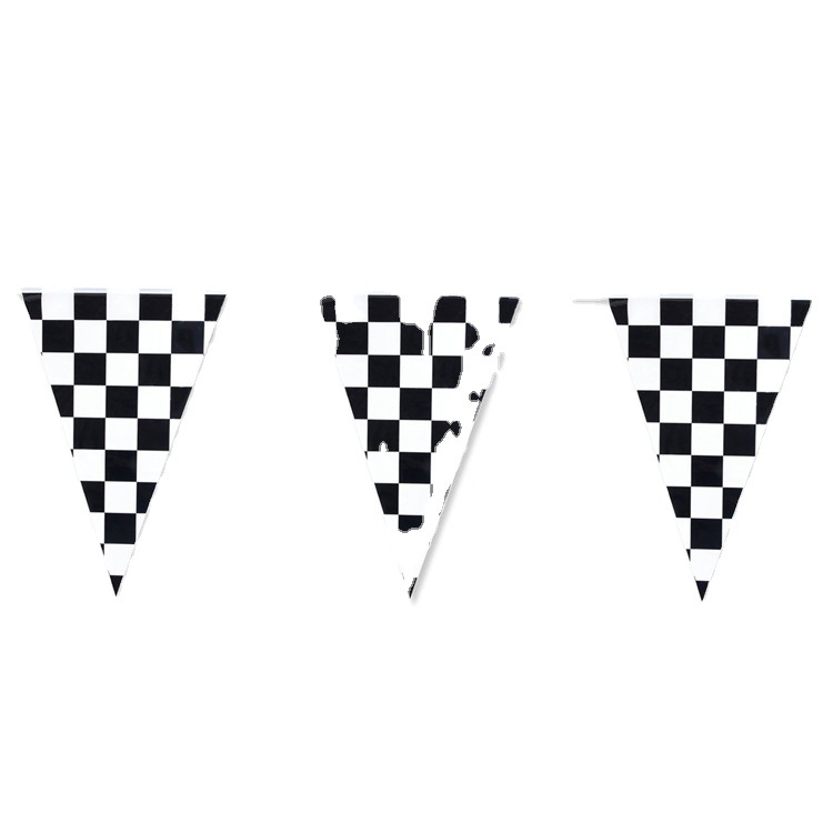 Triangular black and white grid racing flag F1 racing flag flag Black and White Grid Flag Bar decoration flag