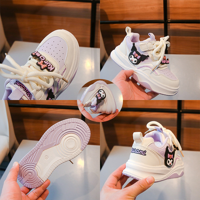 Girls kulomi board shoes 2024 spring and autumn new children's sneaker big children's casual shoes soft bottom non-slip