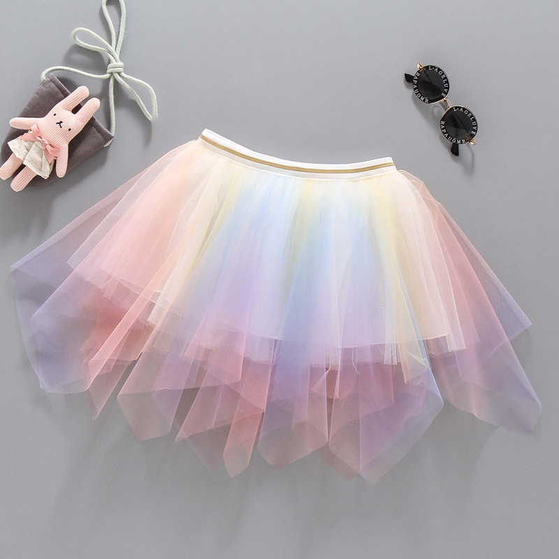 Girls' Skirt Veil Skirt 2023 Summer New Children's Pent Skirt Girl's Princess Skirt All-match Western Style Short Skirt