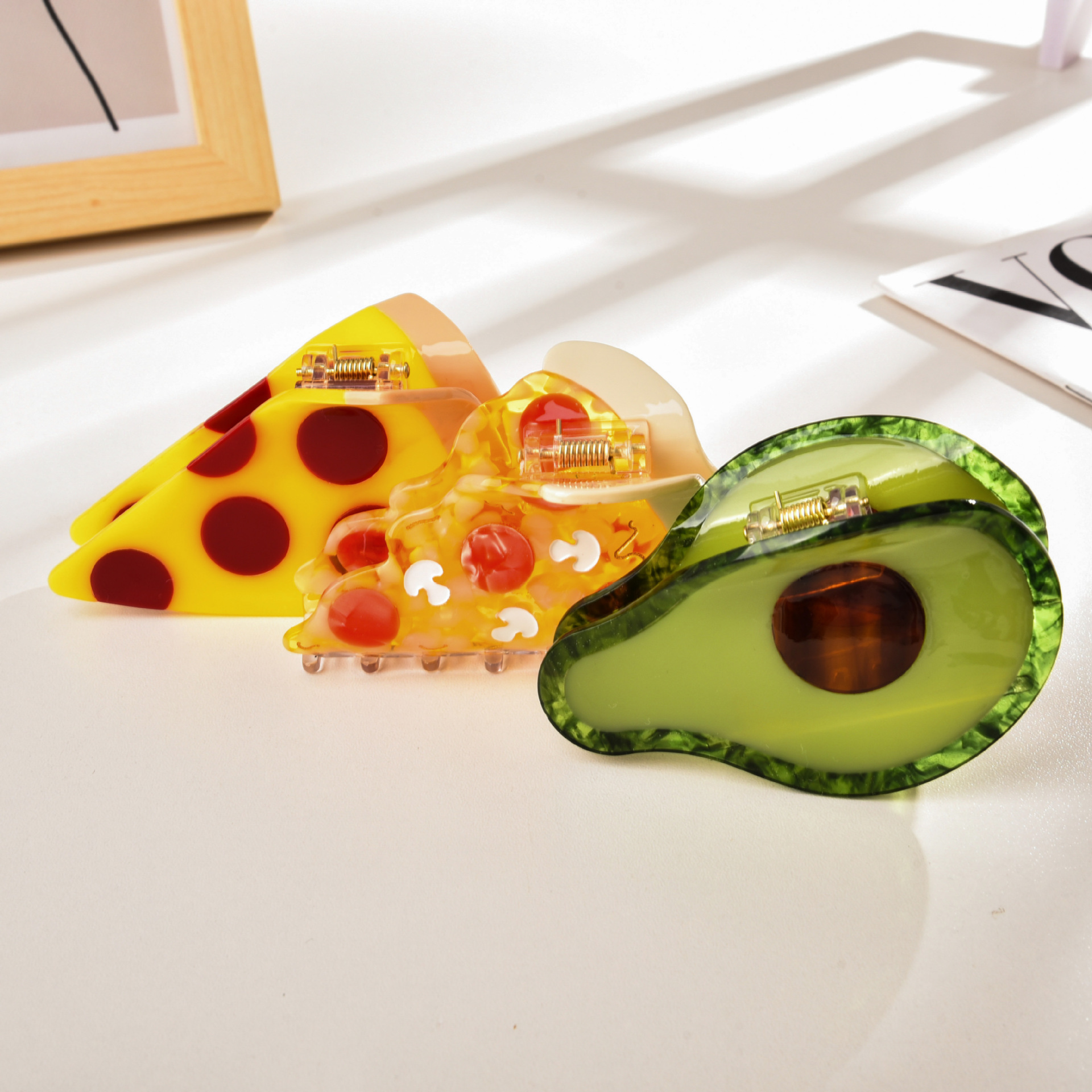 YHJ hair accessories New Design food hairpin peanut avocado acetate hair clip updo shark clip hair grip_voghion.com