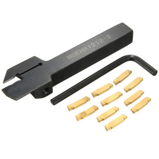 Lathe Turning Tool Holder MGEHR1212-2 12x100mm Cnc Tool Bar + 10pcs MGMN200 Inserts