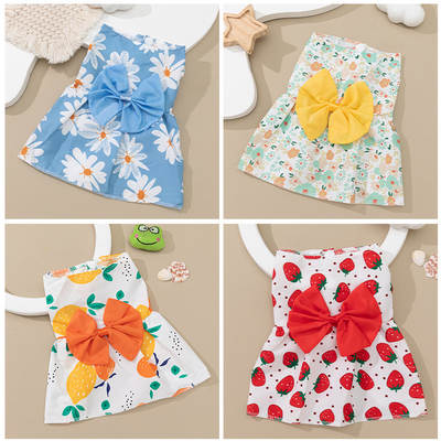 Source Factory Pet Dress Dog Clothing Puppy Print Cartoon Cute Princess Dress