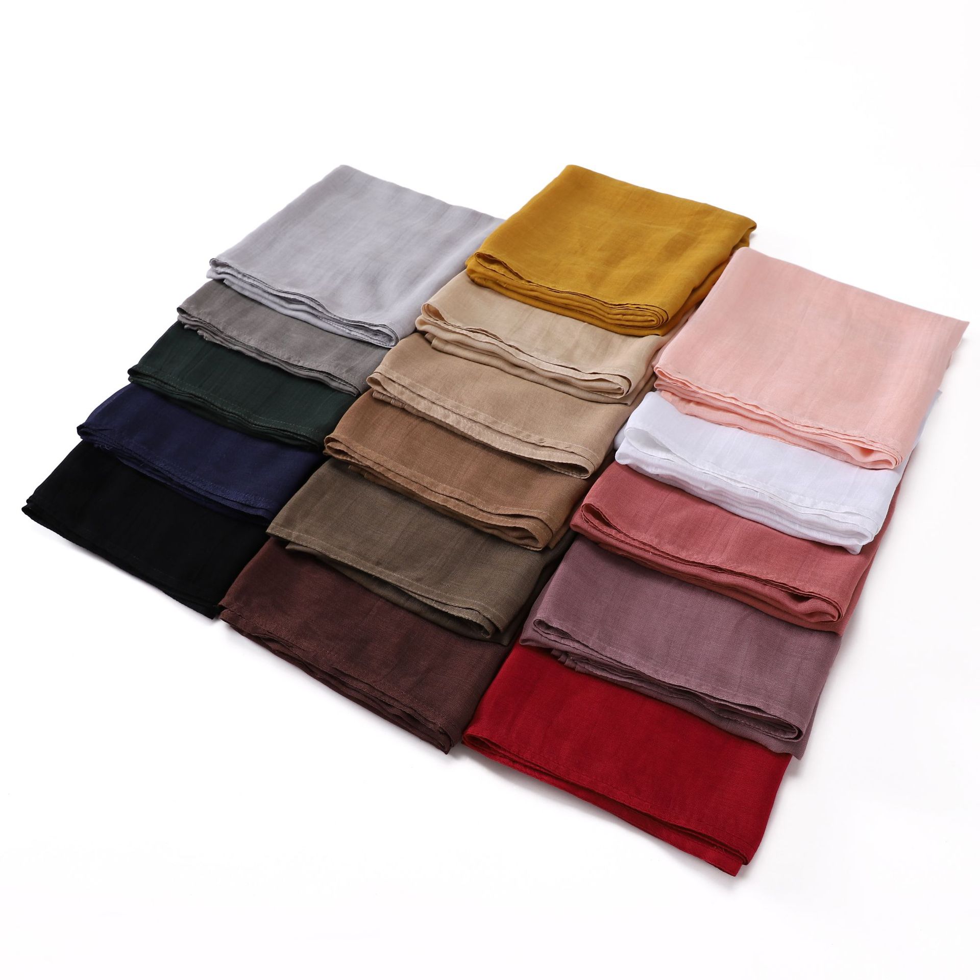 New monochrome wide-brimmed thin modal breathable scarf women's solid color hot selling Malay Indonesian rayon scarf