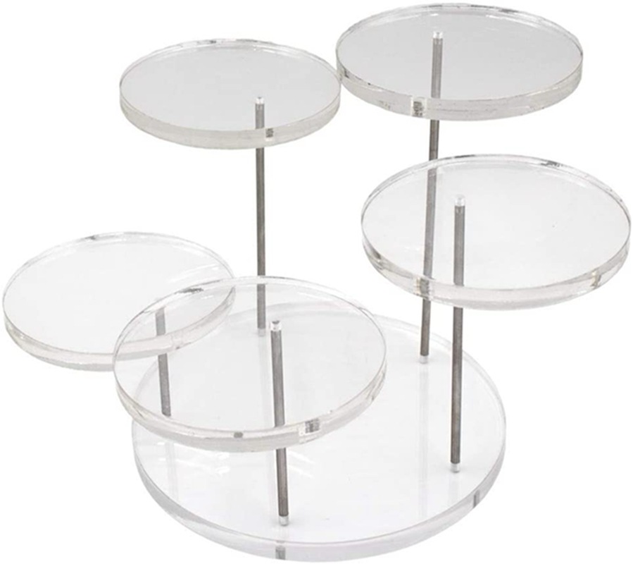 New acrylic ring jewelry display stand 5 layers round jewelry rotating ring display stand 5 round display stand