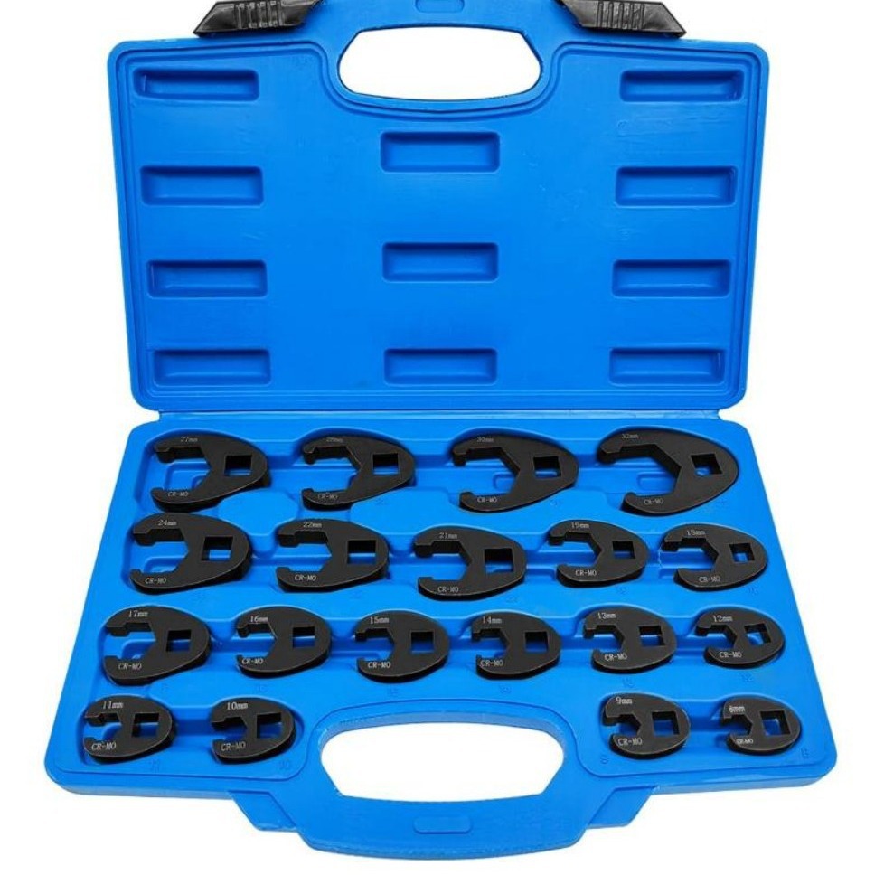 Jiejun Auto Repair Special Tools 19-piece Set Multi-functional Oil Pipe Wrench Opening Wrench Metric Horn Wrench