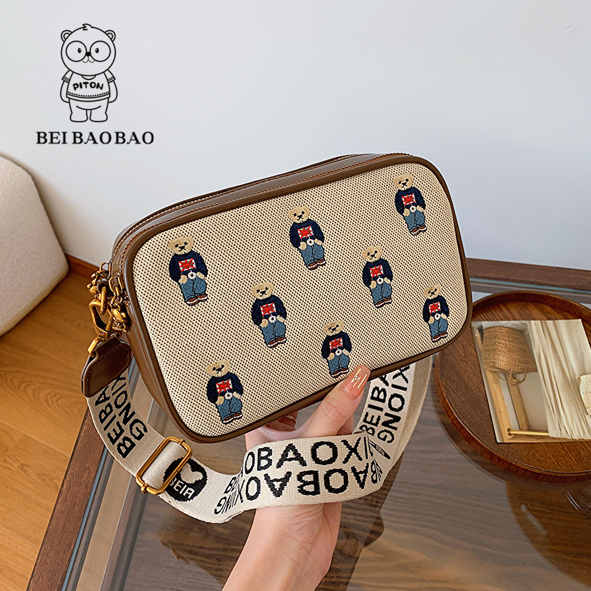 North Bag Source Factory Bag Women's Cartoon Women's Canvas Bag 2025 Casual Shoulder Crossbody Bag
